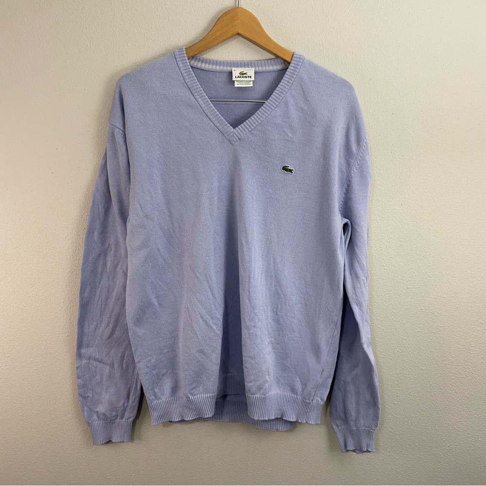 Lacoste‎ Men’s V-Neck Sweater Blue 100% Cotton Size 6